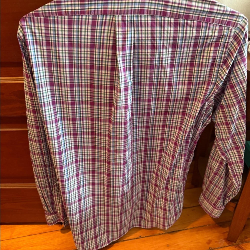 Polo by Ralph Lauren Men's Purple Plaid Button-Down Shirt - Picture 3 of 3
